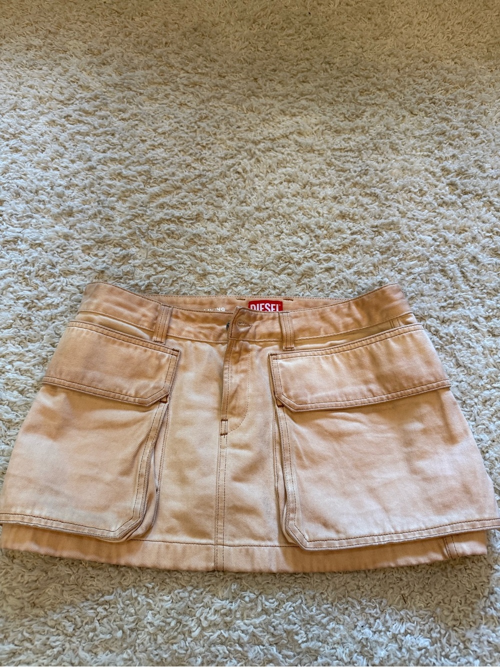 Diesel Peach Cargo Pocket Mini Skirt